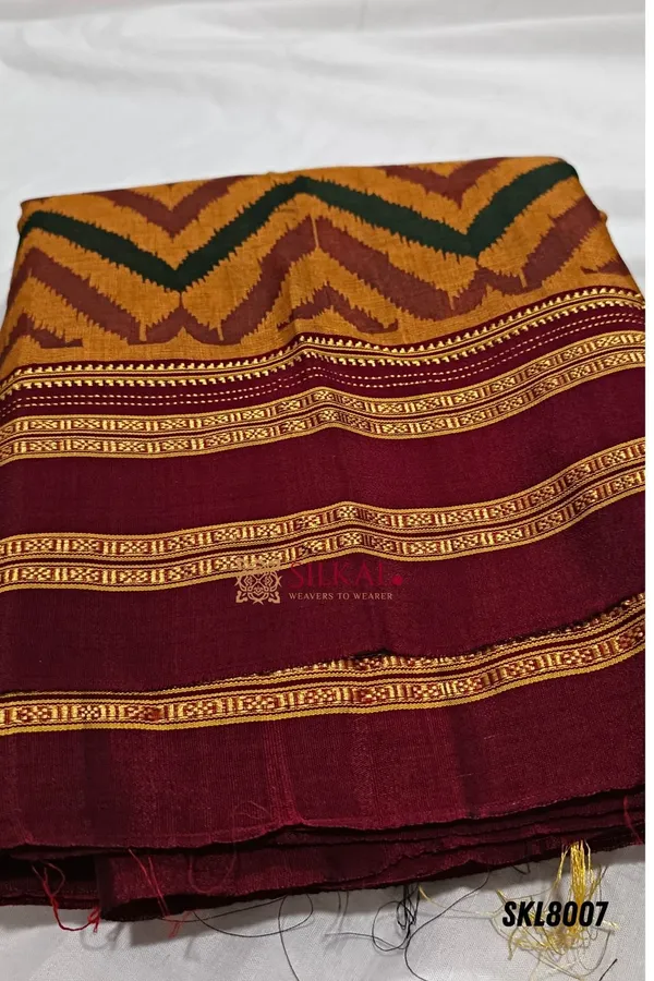 Ilkal_Handloom_Print_Viscose_Silk_Gayatri_Border_Saree_Saree_Code-_SKL1027