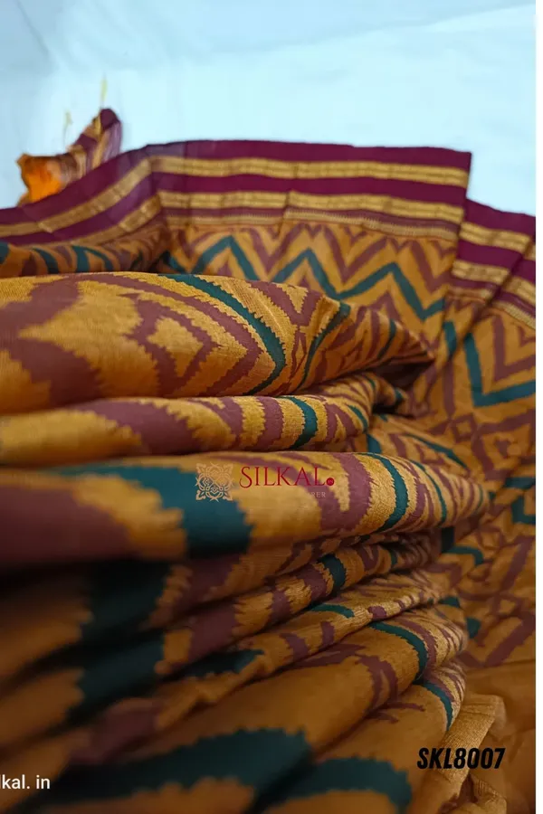 Ilkal_Handloom_Print_Viscose_Silk_Gayatri_Border_Saree_Saree_Code-_SKL1027
