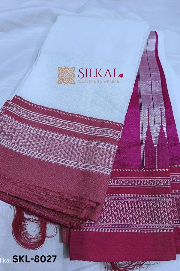 Ilkal_Handloom_Cotton_Silk_Chikki_Paras_Border_Saree_Code-_SKL1117