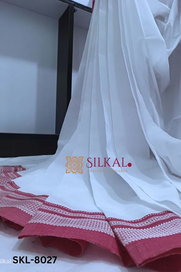 Ilkal_Handloom_Cotton_Silk_Chikki_Paras_Border_Saree_Code-_SKL1117