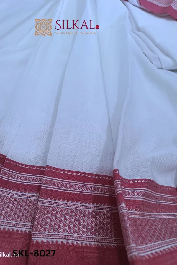Ilkal_Handloom_Cotton_Silk_Chikki_Paras_Border_Saree_Code-_SKL1117