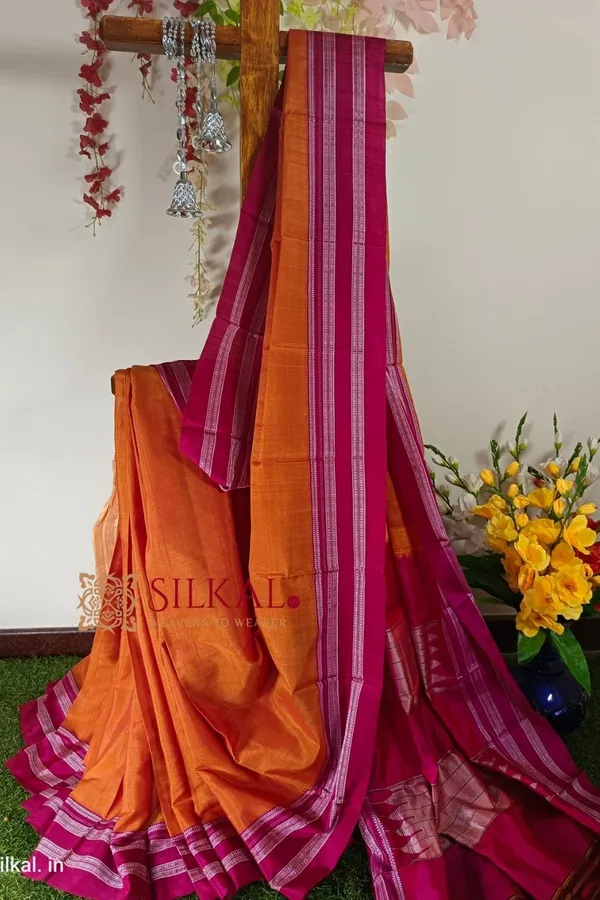Ilkal_Handloom_Viscose_Cotton_Silk_Gayatri_Border_Saree_Code-_SKL1221