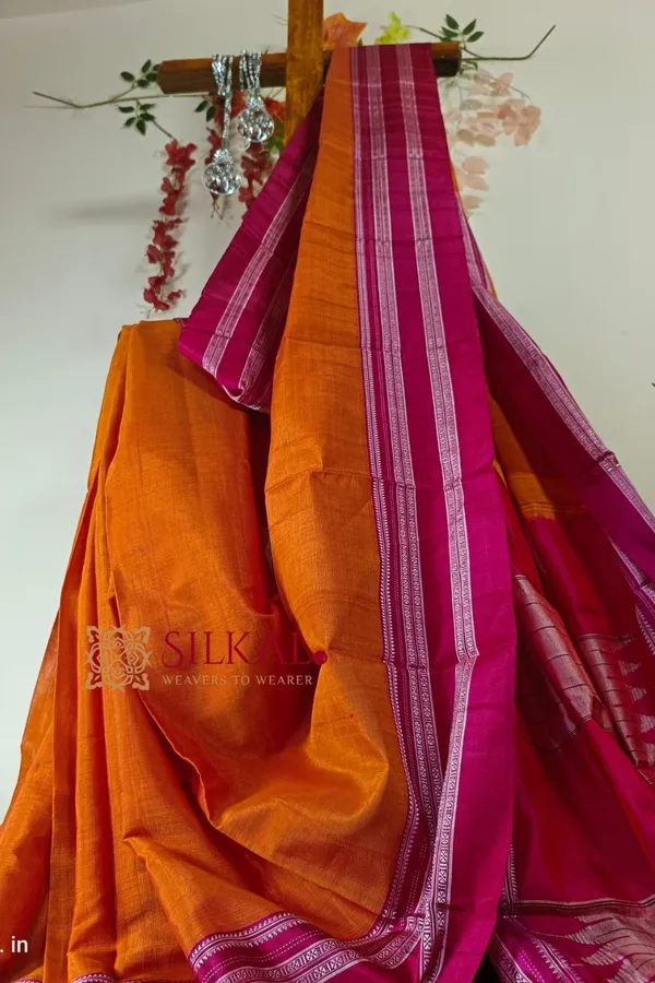 Ilkal_Handloom_Viscose_Cotton_Silk_Gayatri_Border_Saree_Code-_SKL1221
