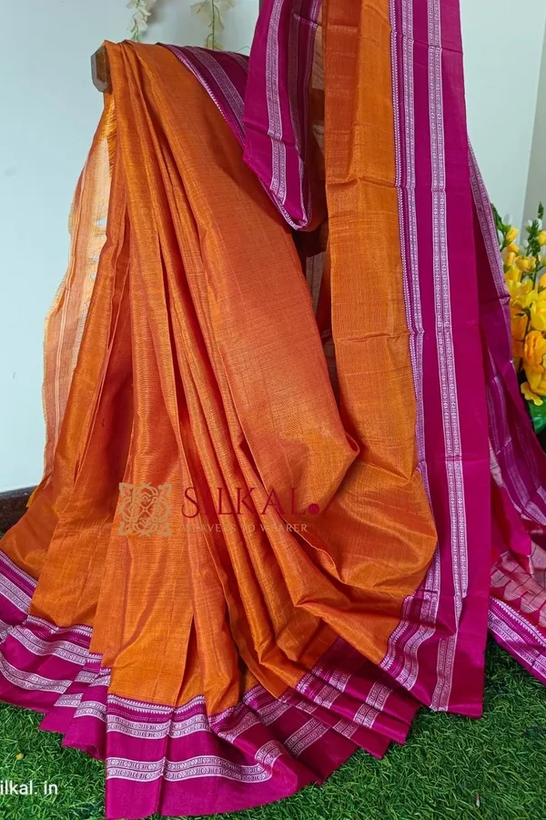 Ilkal_Handloom_Viscose_Cotton_Silk_Gayatri_Border_Saree_Code-_SKL1221