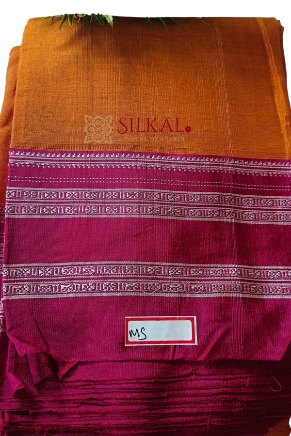 Ilkal_Handloom_Viscose_Cotton_Silk_Gayatri_Border_Saree_Code-_SKL1221