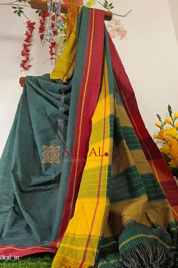 Patteda_Anchu_Pure_Cotton_Handloom_Saree_Saree_Code-_SKL1083