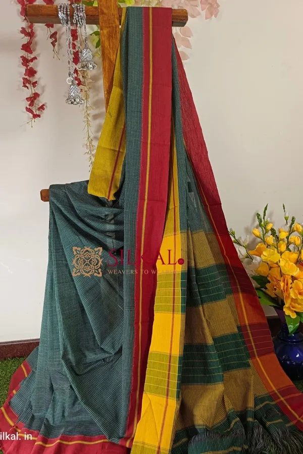 Patteda_Anchu_Pure_Cotton_Handloom_Saree_Saree_Code-_SKL1083