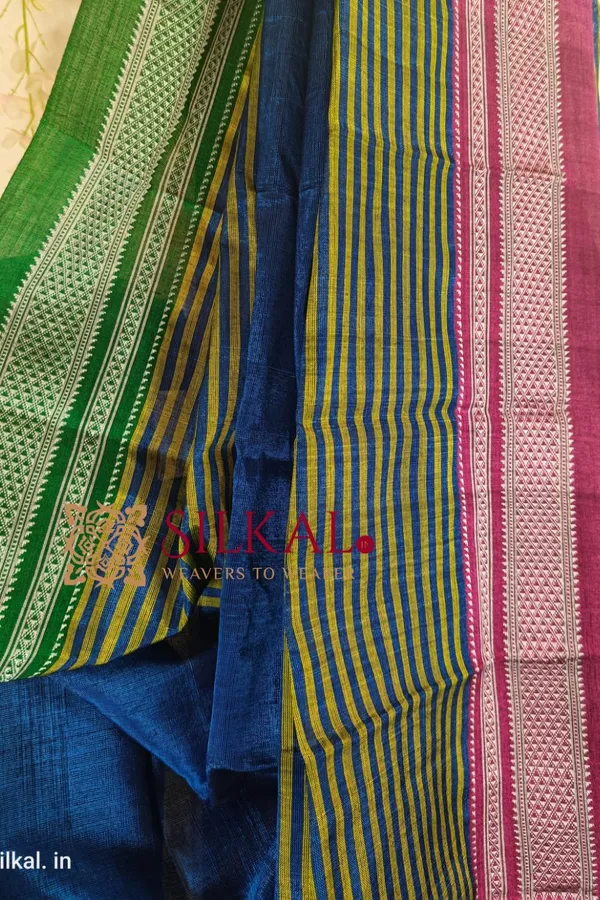 Ilkal_Handloom_Viscose_Cotton_Silk_Chikki_Paras_Border_Saree_Saree_Code-_SKL1028