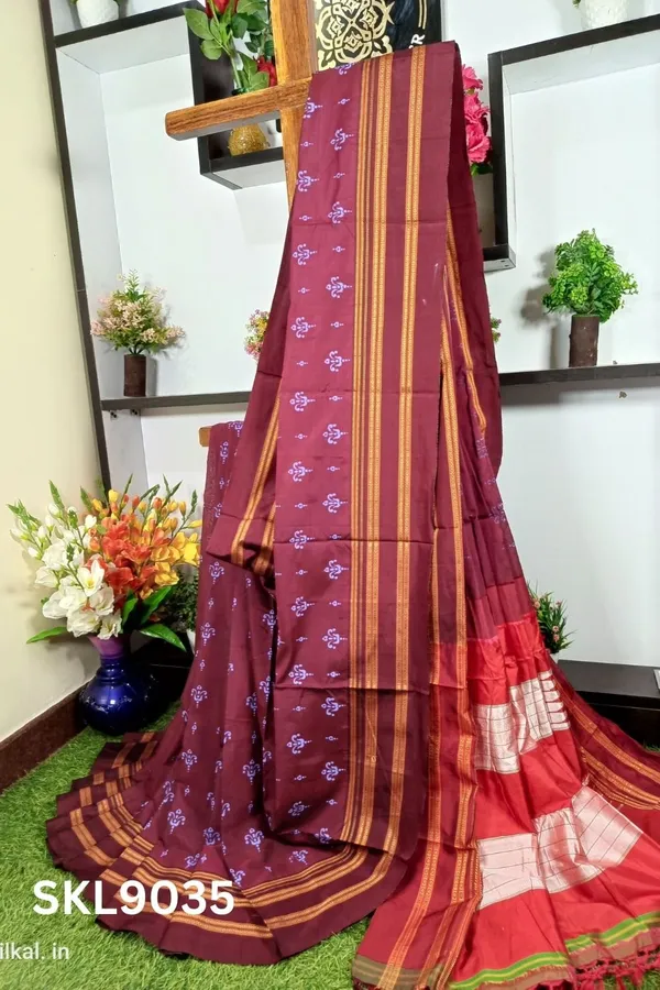 Ilkal_Print_Viscose_Silk_Gayatri_Border_Saree_Saree_Code-_SKL1614