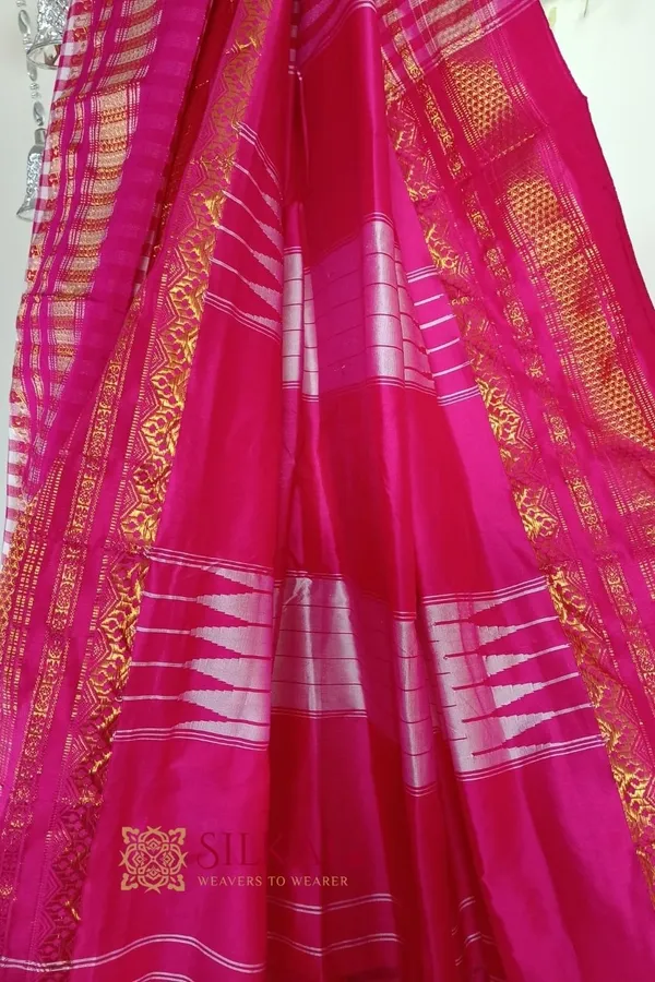 Ilkal_Small_Check_Cotton_Silk_Saree_Code-_SKL1001