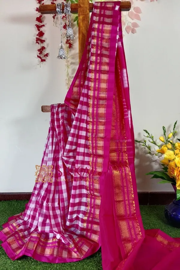 Ilkal_Cotton_Silk_Big_Checks_Saree_Saree_Code-_SKL1010