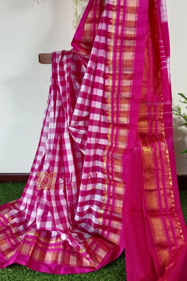 Ilkal_Cotton_Silk_Big_Checks_Saree_Saree_Code-_SKL1010