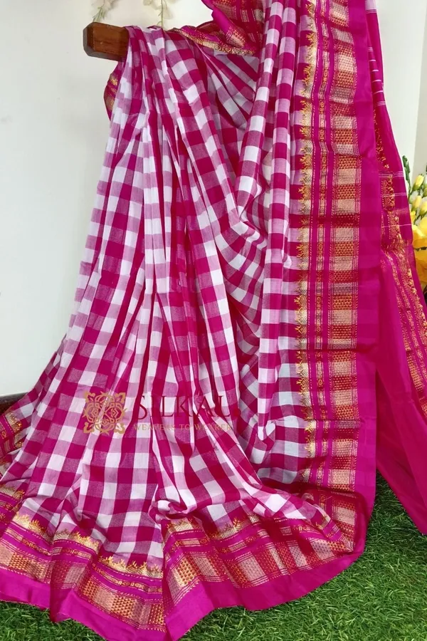 Ilkal_Cotton_Silk_Big_Checks_Saree_Saree_Code-_SKL1010