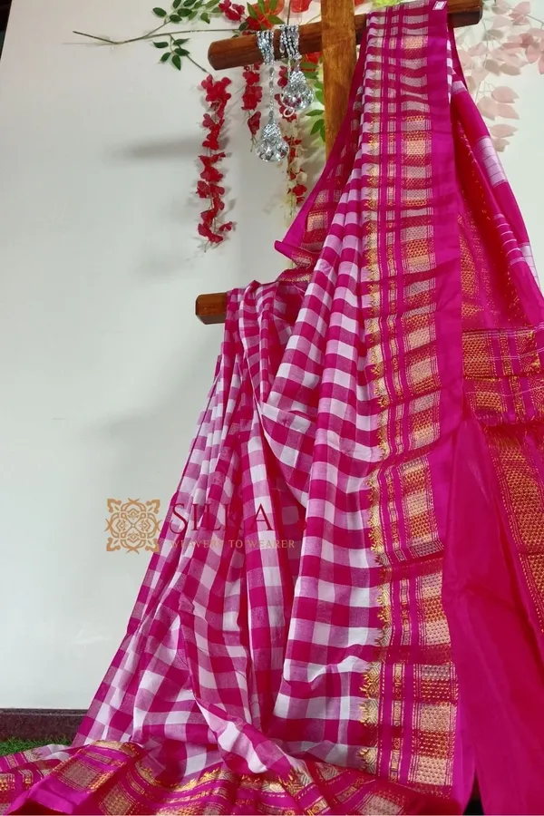 Ilkal_Cotton_Silk_Big_Checks_Saree_Saree_Code-_SKL1010