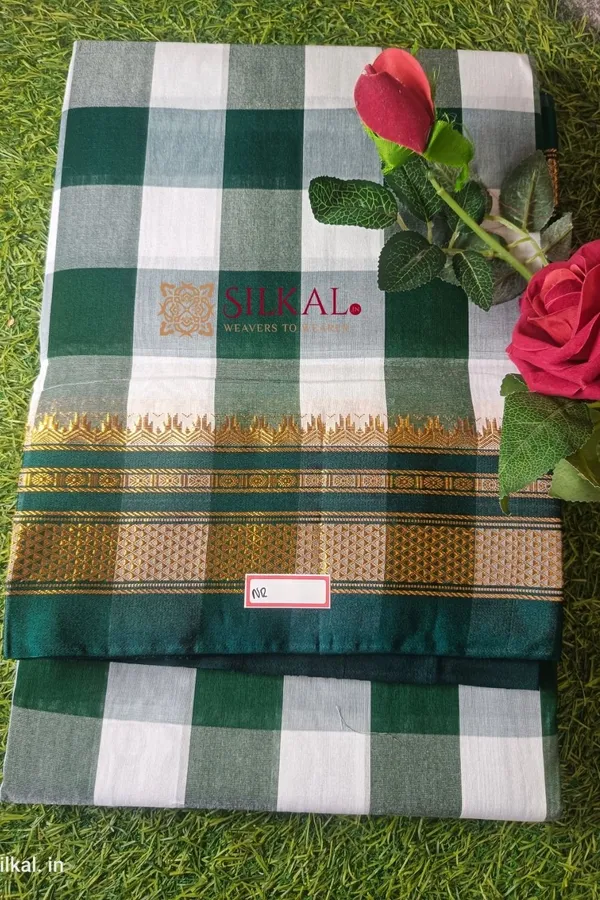 Ilkal_Cotton_Silk_Big_Checks_Saree_Code-_SKL1699