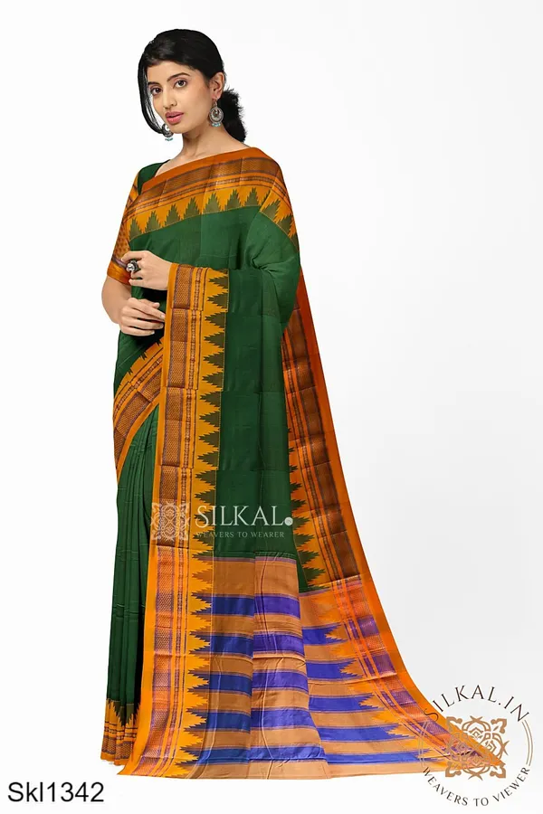 Ilkal_Plain_Temple_Border_Saree_Code-_SKL1556
