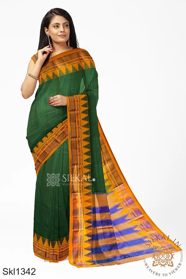 Ilkal_Plain_Temple_Border_Saree_Code-_SKL1556