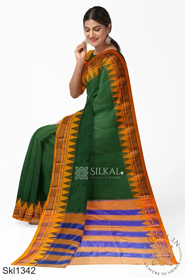 Ilkal_Plain_Temple_Border_Saree_Code-_SKL1556