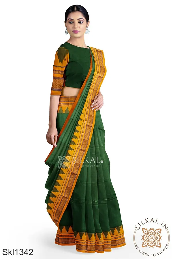 Ilkal_Plain_Temple_Border_Saree_Code-_SKL1556