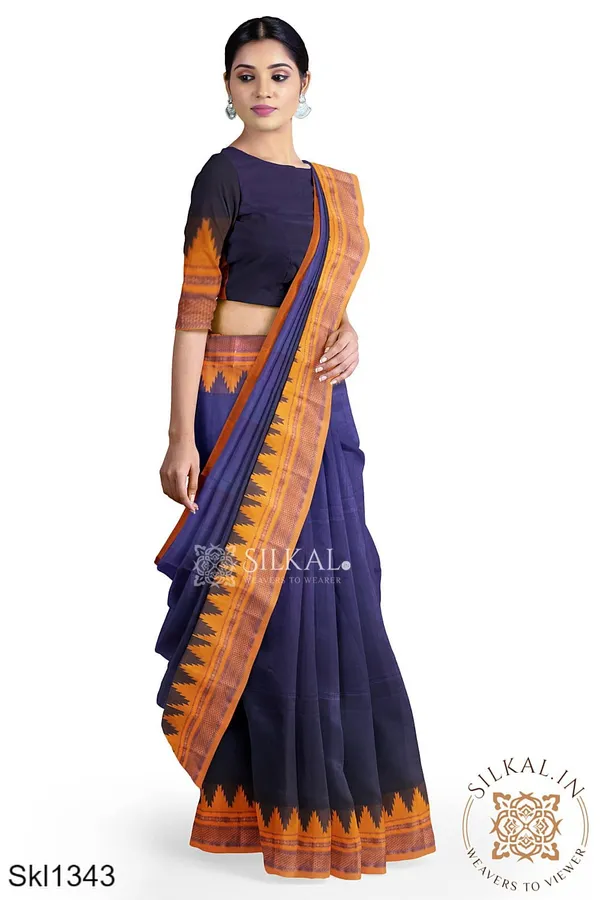 Ilkal_Plain_Temple_Border_Saree_Saree_Code-_SKL1557