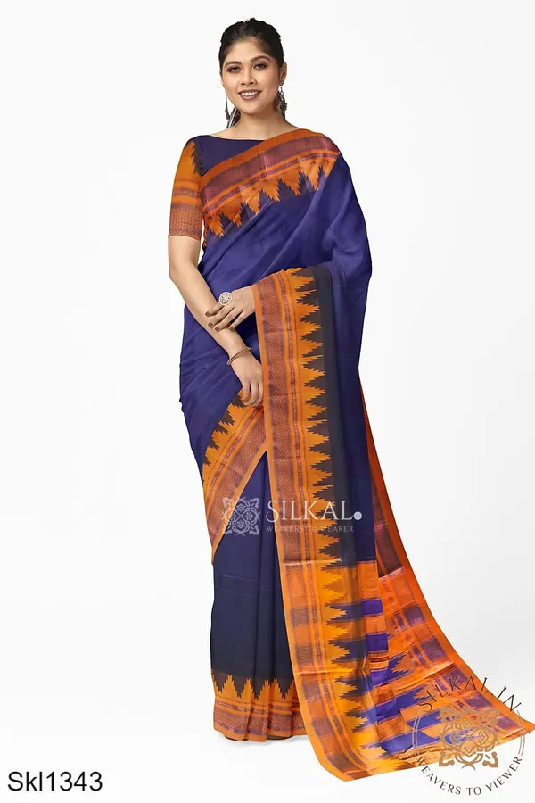 Ilkal_Plain_Temple_Border_Saree_Saree_Code-_SKL1557