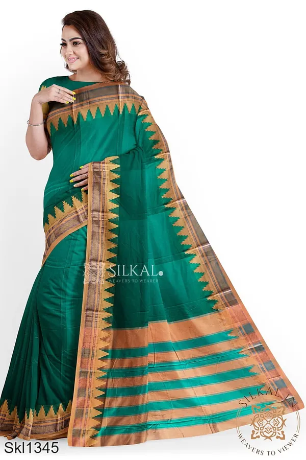 Ilkal_Plain_Temple_Border_Saree_Saree_Code-_SKL1558