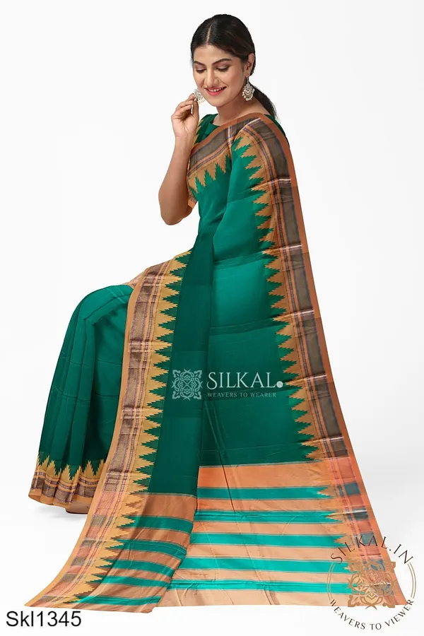 Ilkal_Plain_Temple_Border_Saree_Saree_Code-_SKL1558