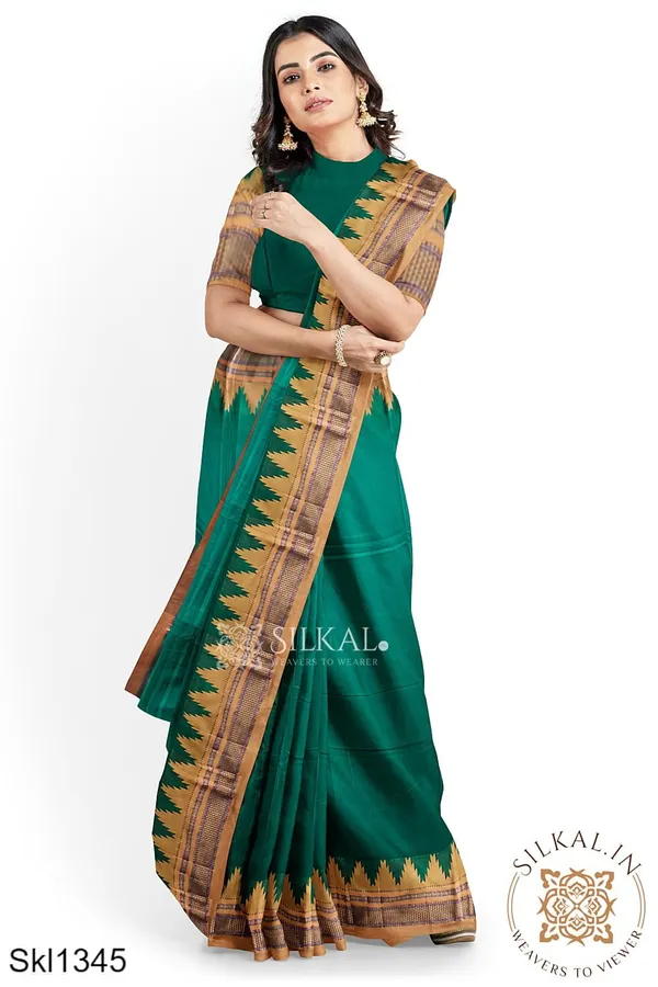 Ilkal_Plain_Temple_Border_Saree_Saree_Code-_SKL1558