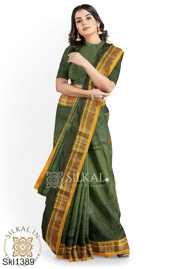 Ilkal_Mercerized_Sonamati_Cotton_Butta_Saree_Saree_Code-_SKL1363