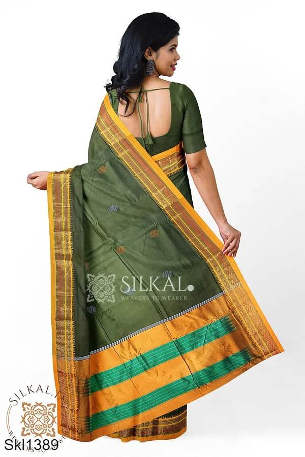 Ilkal_Mercerized_Sonamati_Cotton_Butta_Saree_Saree_Code-_SKL1363