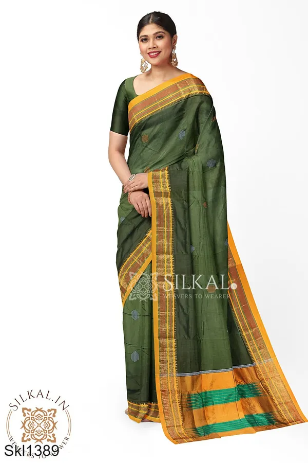 Ilkal_Mercerized_Sonamati_Cotton_Butta_Saree_Saree_Code-_SKL1363