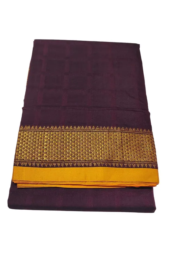 Ilkal_Embossed_With_Mercerized_Cotton_Saree_Code-_SKL1367