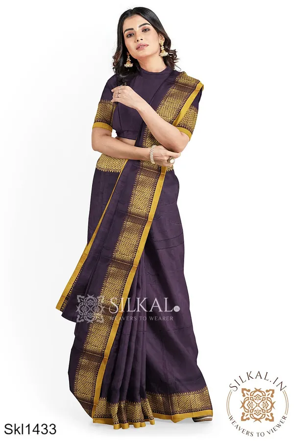 Ilkal_Embossed_With_Mercerized_Cotton_Saree_Code-_SKL1367