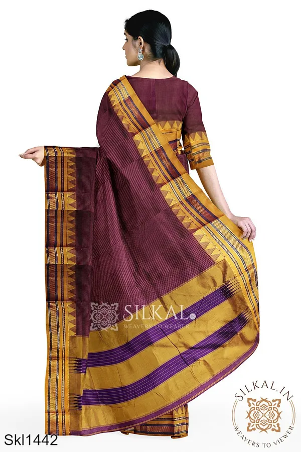 Ilkal_Embossed_With_Mercerized_Cotton_Saree_Saree_Code-_SKL1368
