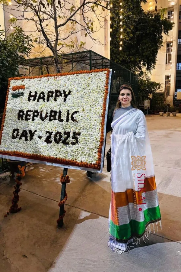 Flag_Color_Handloom_Cotton_Silk_Saree_Code-_SKL1607