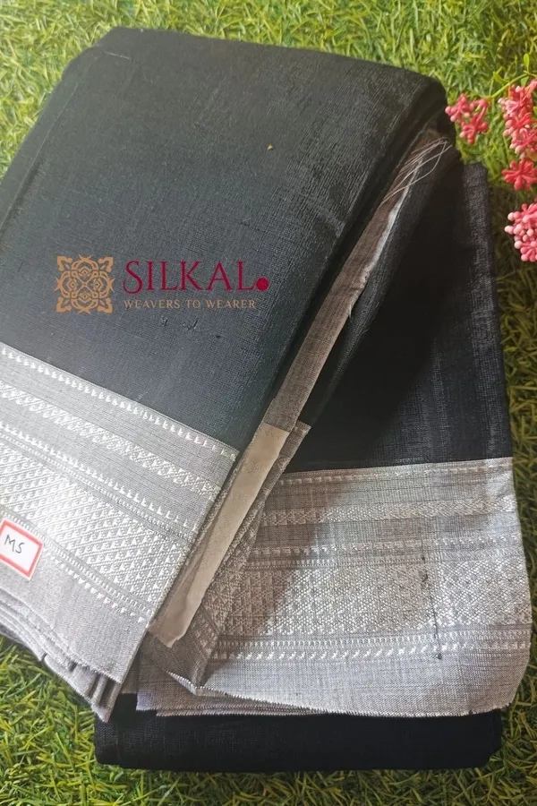 Ilkal_Handloom_Viscose_Silk_Chikki_Paras_Border_Saree_Code-_SKL1601