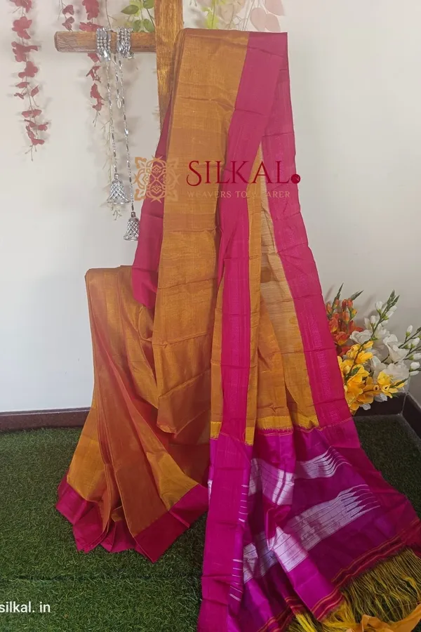 Ilkal_Handloom_Viscose_Silk_Chikki_Paras_Border_Sare_Saree_Code-_SKL1154