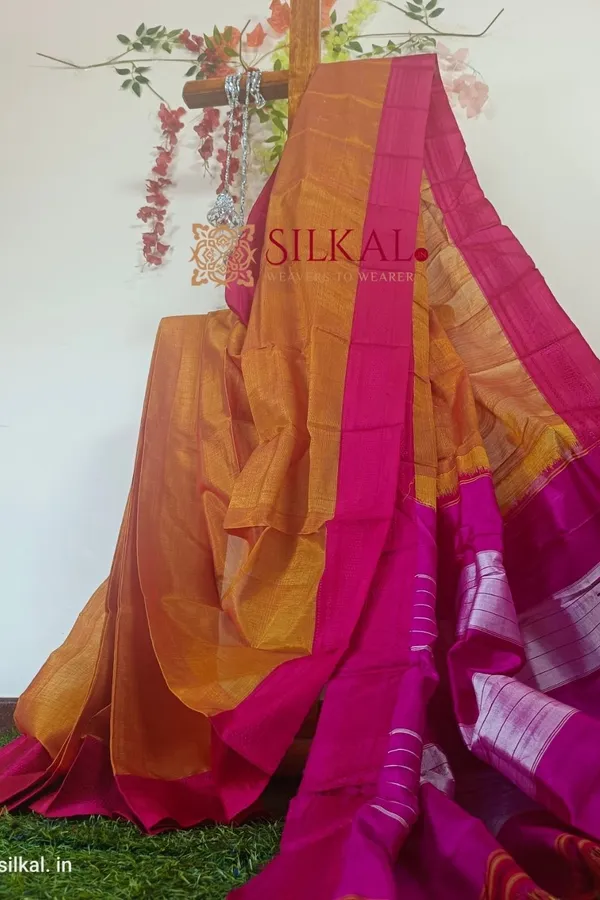Ilkal_Handloom_Viscose_Silk_Chikki_Paras_Border_Sare_Saree_Code-_SKL1154