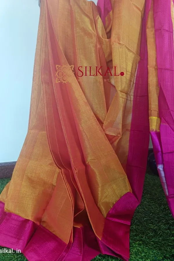 Ilkal_Handloom_Viscose_Silk_Chikki_Paras_Border_Sare_Saree_Code-_SKL1154