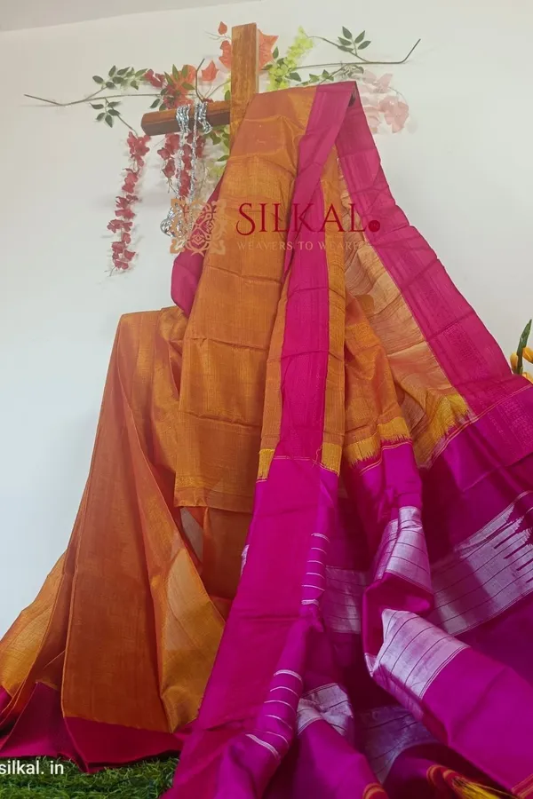 Ilkal_Handloom_Viscose_Silk_Chikki_Paras_Border_Sare_Saree_Code-_SKL1154