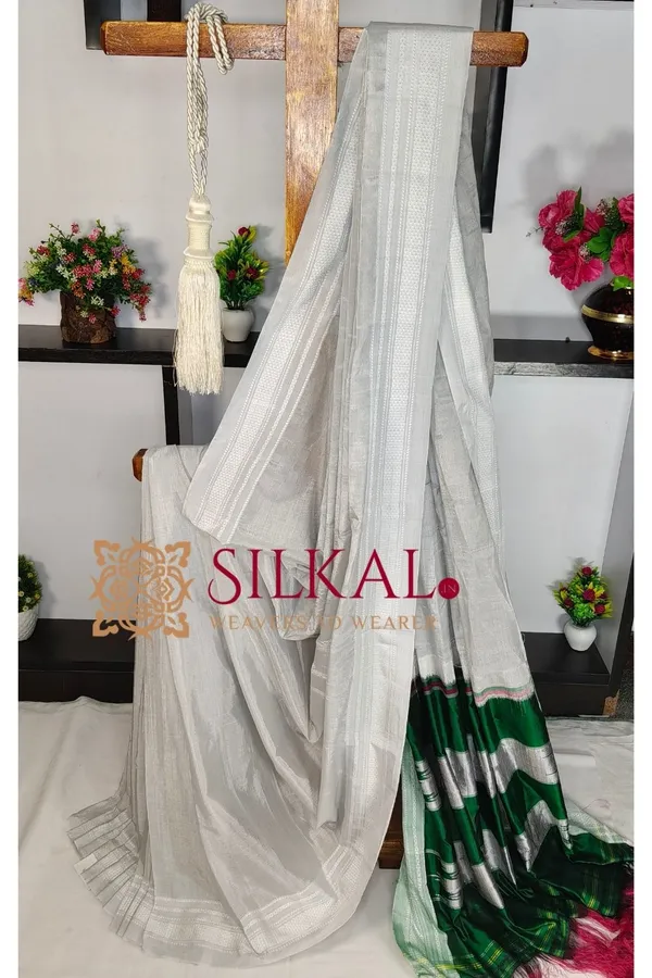 Ilkal_Handloom_Viscose_Silk_Chikki_Paras_Border_Saree_Code-_SKL03831