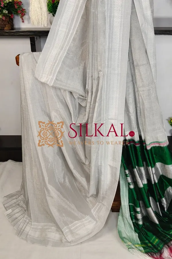 Ilkal_Handloom_Viscose_Silk_Chikki_Paras_Border_Saree_Code-_SKL03831