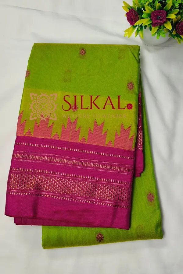 Ilkal_Buta_Cotton_Silk_Temple_Saree_SKL03899