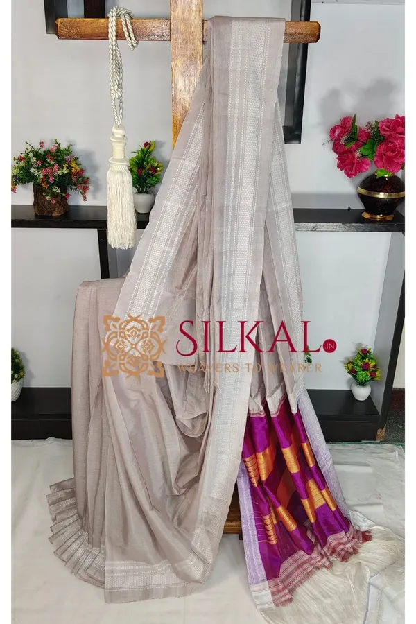 Ilkal_Handloom_Viscose_Silk_Chikki_Paras_Border_Saree_Code-_SKL03838