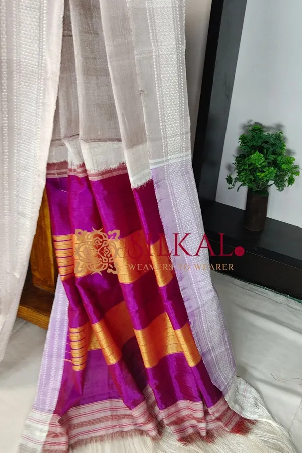 Ilkal_Handloom_Viscose_Silk_Chikki_Paras_Border_Saree_Code-_SKL03838