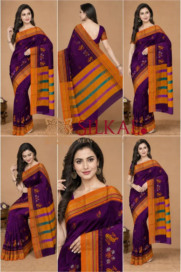 Ilkal_Kasuti_Work_Silk_By_Cotton_Saree_Code-_SKL1634