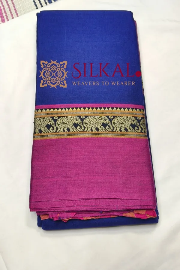 Narayan_Peth_Plain_Cotton_Saree_With_Patti_Pallu_Code-_SKL03582