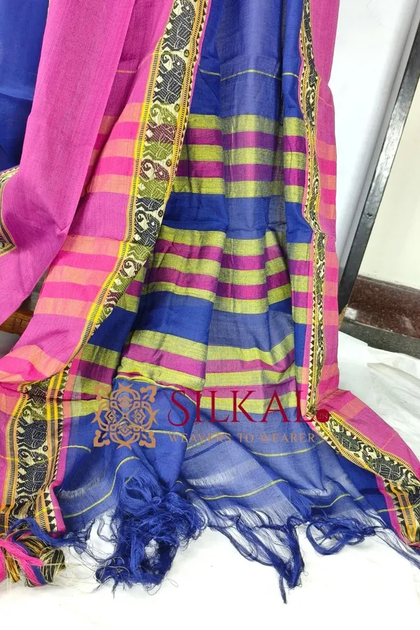 Narayan_Peth_Plain_Cotton_Saree_With_Patti_Pallu_Code-_SKL03582