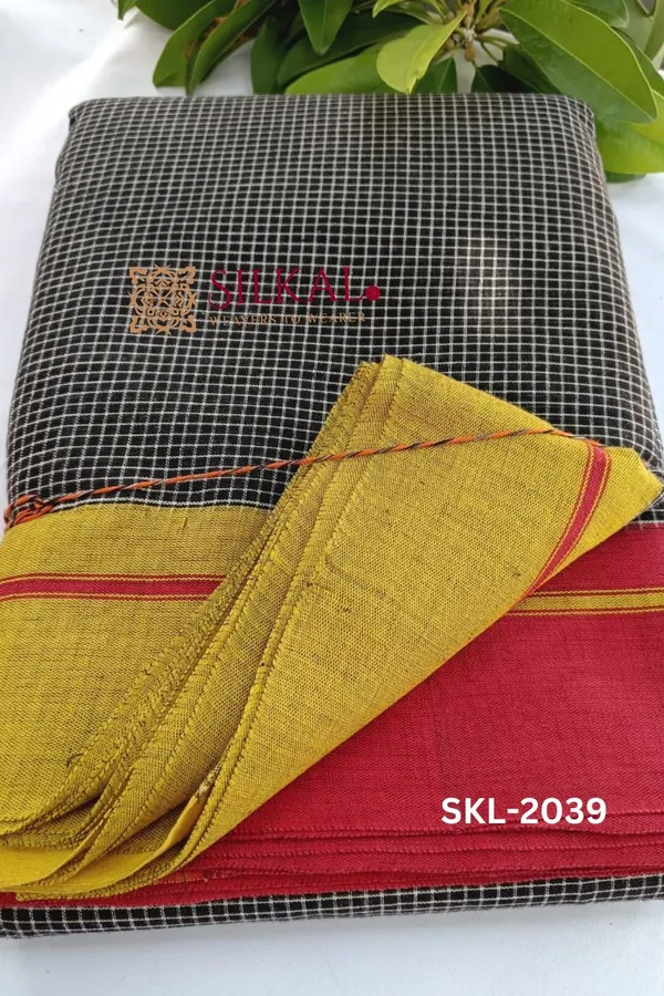 Patteda_Anchu_Pure_Cotton_Ganga_Jamuna_Handwoven_Saree_Saree_Code-_SKL1035