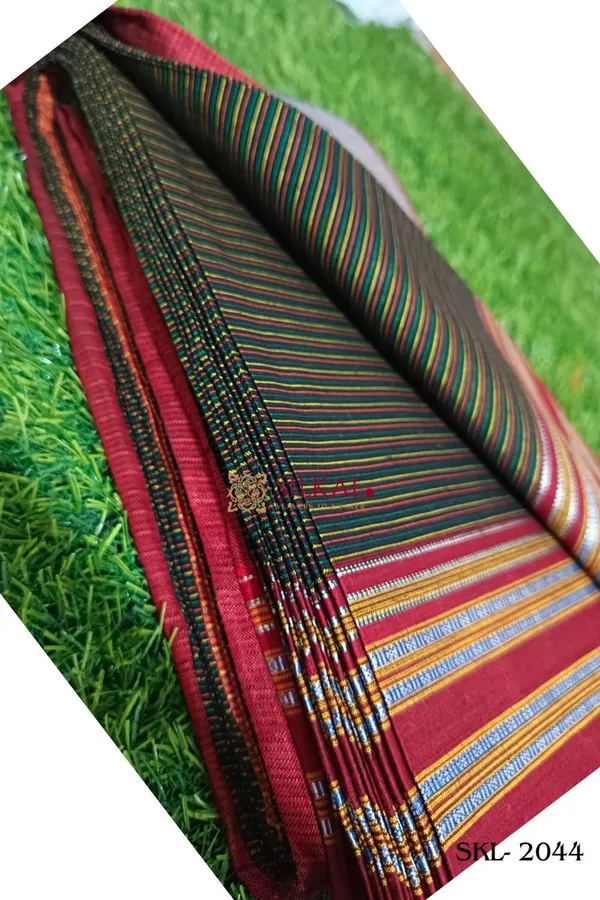 Ilkal_Viscose_Silk_Kaddi_Saree_With_Gomi_Border_Saree_Code-_SKL1223